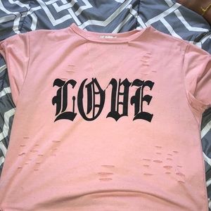 V-cut LOVE top- L